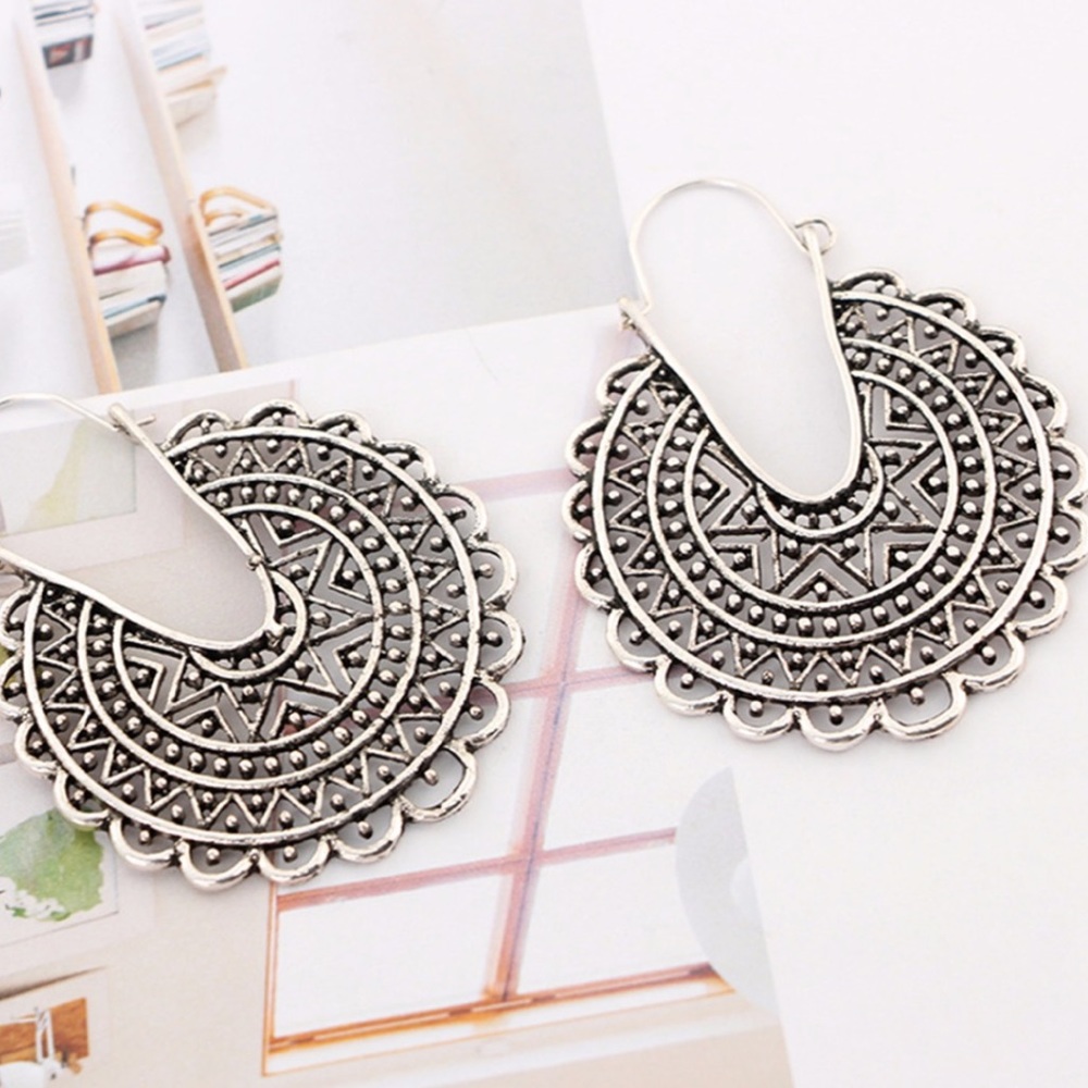 3/$30 Silver Hollow Out Statement Earrings - Picture 3 of 10